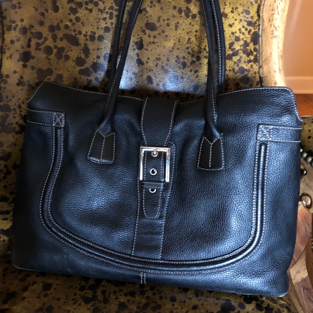 Cristian Italian pebbled leather tote handbag